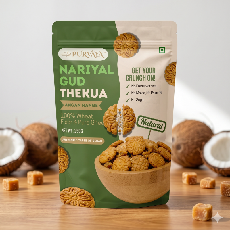 Nariyal Gud Thekua: Traditional Coconut Jaggery Indian Cookies - Crispy & Sweet